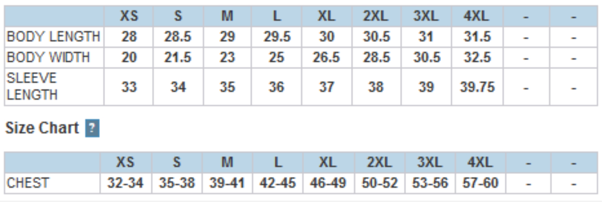 Sean Collection Size Chart SEHSBoysXC2020_SizingChart – Wakoh Wear Inc